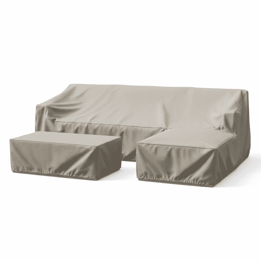 Outdoor furniture cover by The Outdoor Furniture Market, durable protective cover for outdoor furniture, weather-resistant material.
