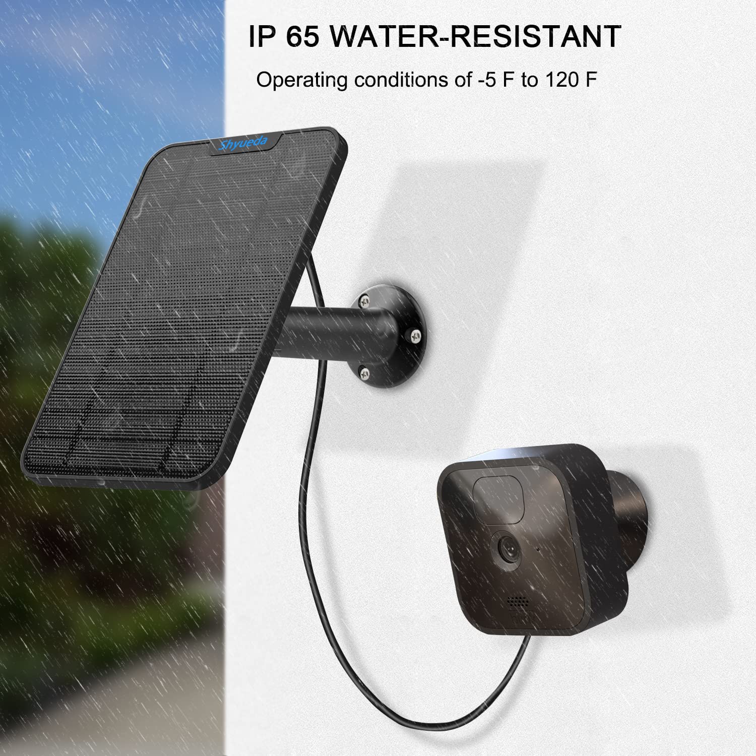 Solar Panel Charger for Blink Camera - 4W Weatherproof with 4m Cable (3-Pack) - The Outdoor Furniture Market 