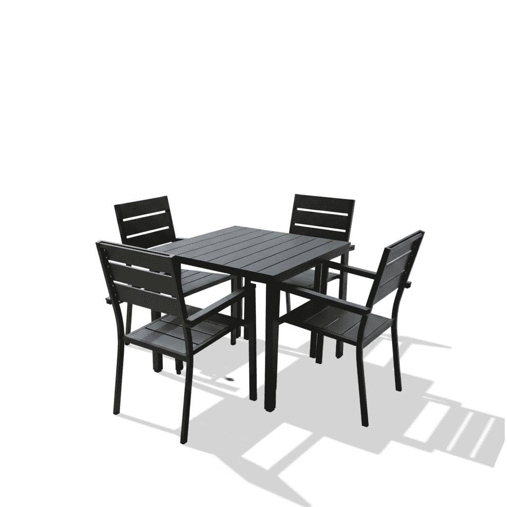 Outdoor dining table by The Outdoor Furniture Market, perfect for balcony and backyard gatherings, with a modern design.