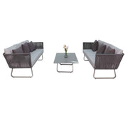 Casa Fiora Aluminum Frame Rope 6-Seater Outdoor lounge Sofa Set