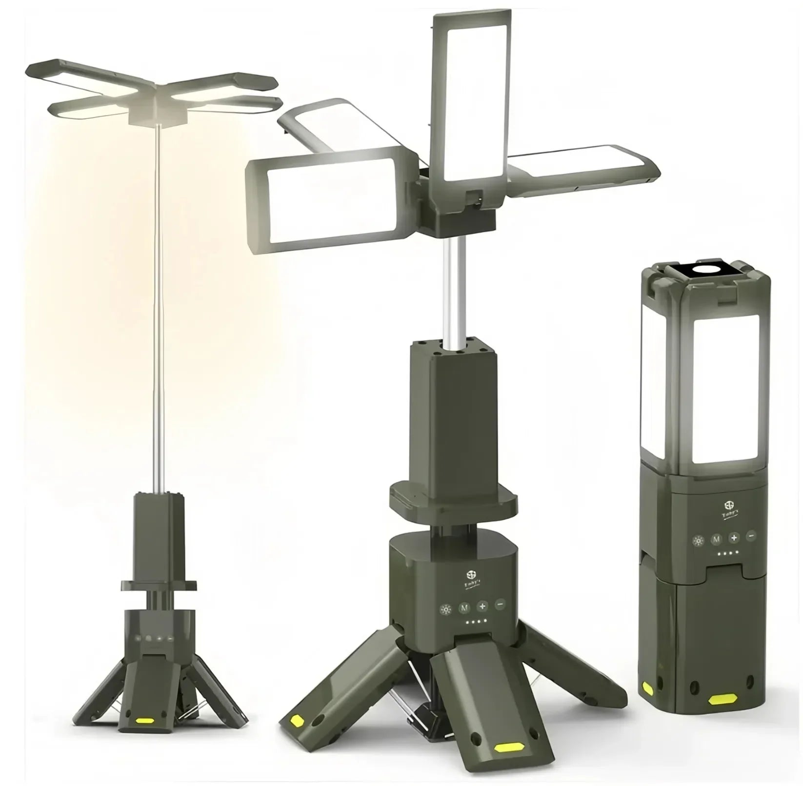 Casa Fiora telescopic LED camping light with 1500LM, USB rechargeable, magnet, and IPX5 waterproof outdoor electronic device.