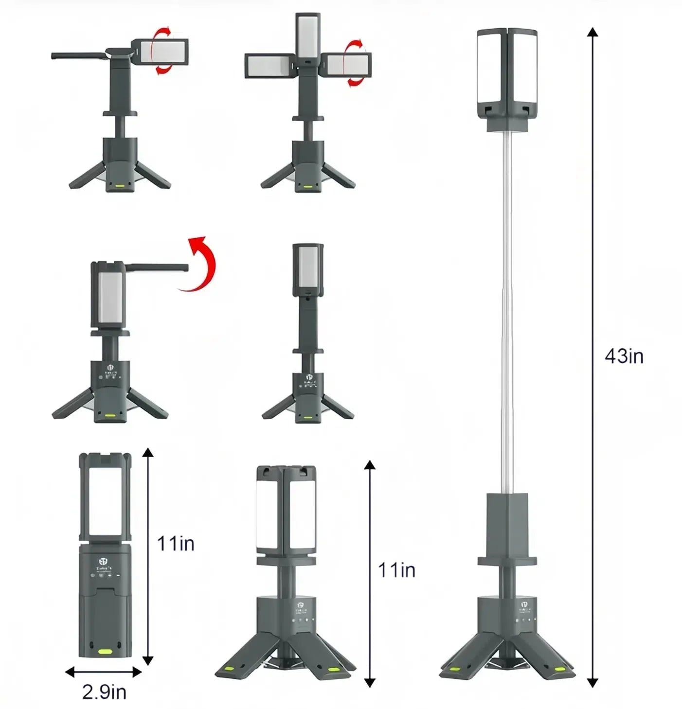 Casa Fiora telescopic LED camping light with 1500 lumens, USB rechargeable, magnetic base, and waterproof design for outdoor use.