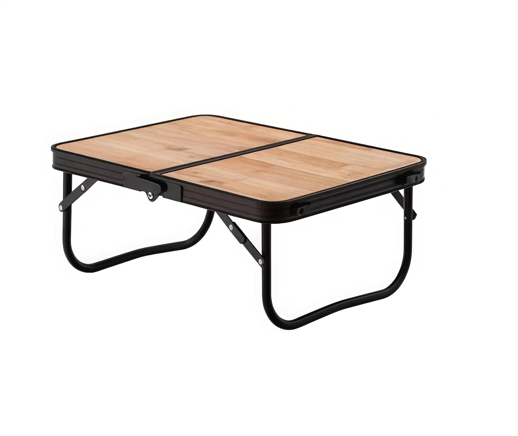 Portable folding camping table by Casa Fiora with a carry handle, showcasing its compact design and sturdy construction.