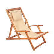Solid Wood Sling Lounger Chair | Breathable Sling Seat | Outdoor
