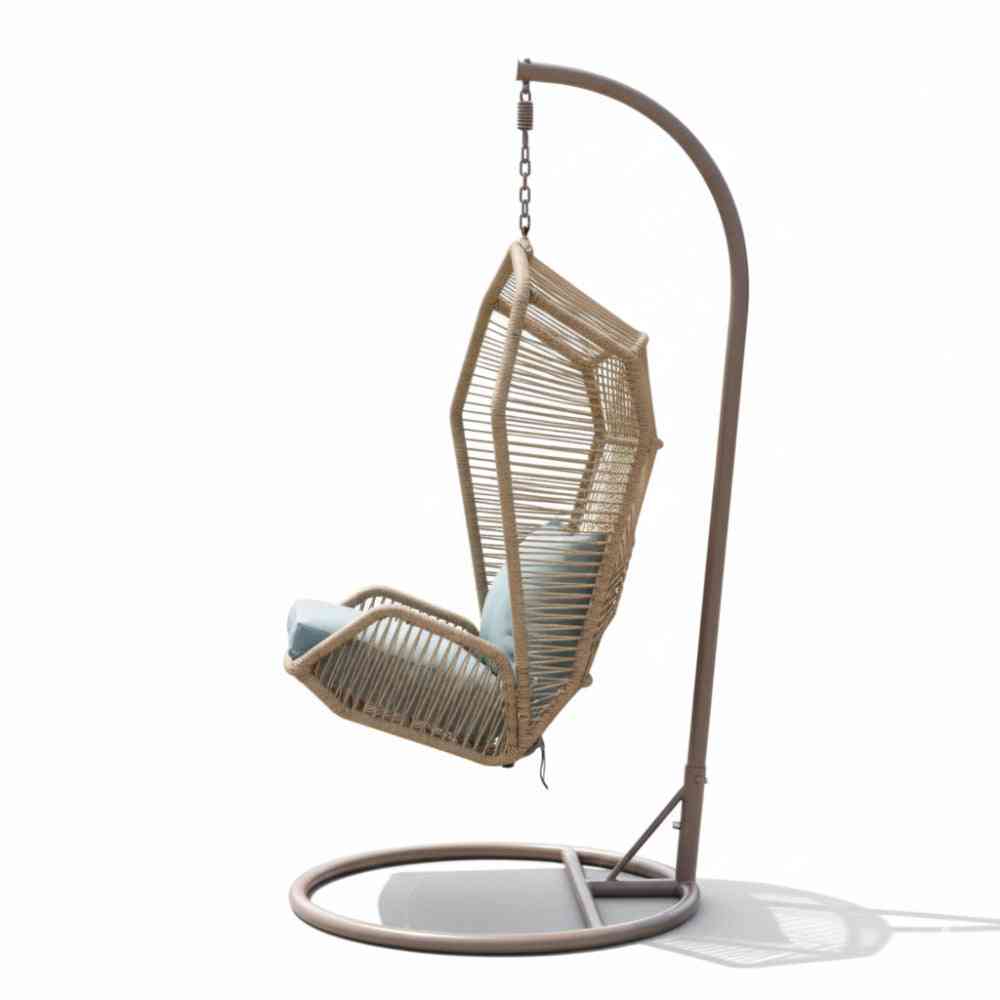A unique garden swing chair from The Outdoor Furniture Market with a cozy seat and sturdy frame in an outdoor setting.