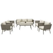 Casa Fiora Weaving Rope Aluminum Outdoor Sofa Set - 9 Seater