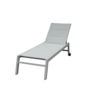 Casa Fiora Luxury Aluminum Frame Sunbed with Polyester & Sponge - Durable Outdoor Lounger in White
