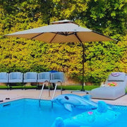 Casa Fiora Patio Garden Umbrella with Marble Base - Khaki