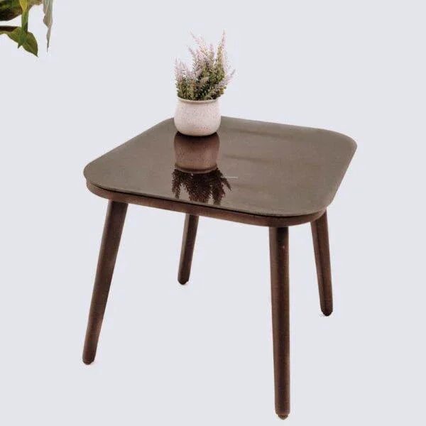 Aluminum Table with Tempered Glass - Brown - The Outdoor Furniture Market 