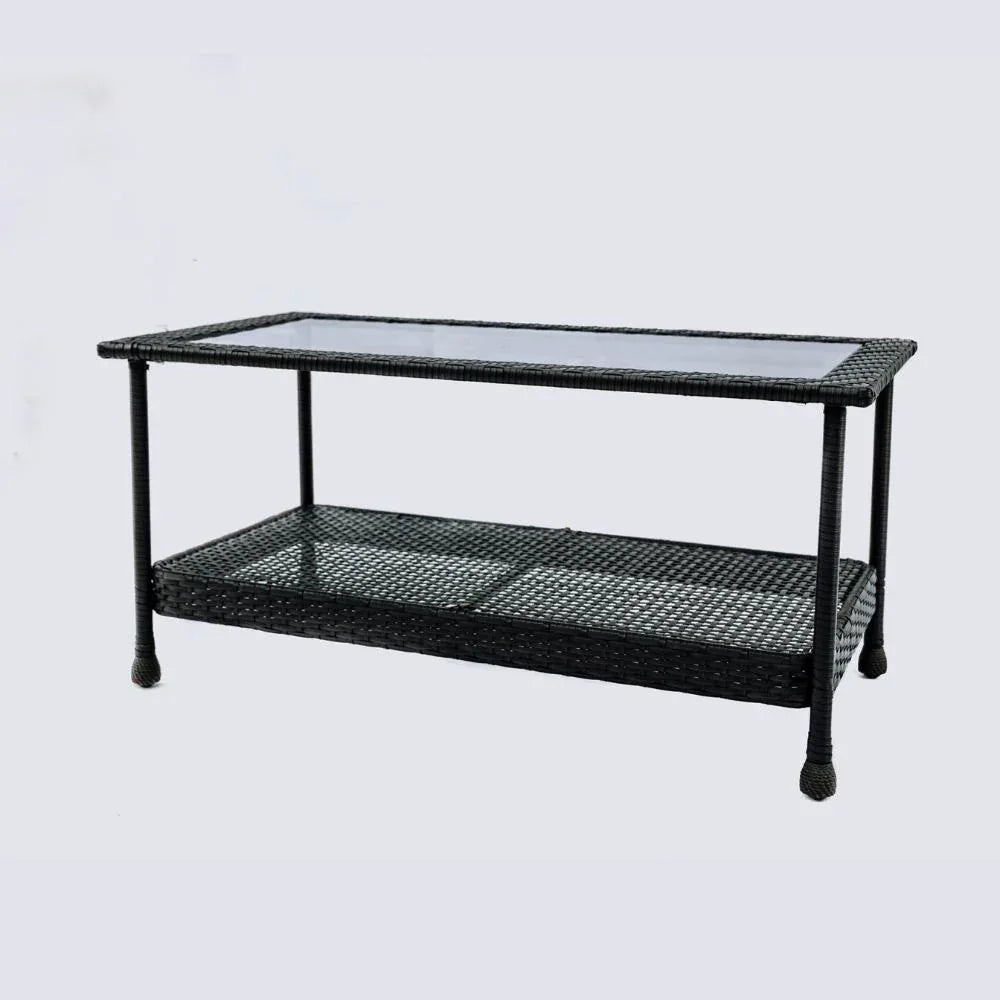 Aluminum & Rattan Frame Table- Brown - The Outdoor Furniture Market 