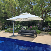 Casa Fiora Aluminum Garden Umbrella White Color With Rotating Handle