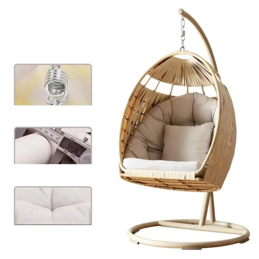 Aesthetic Single Seater Swing - Beige - The Outdoor Furniture Market 