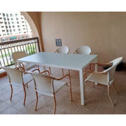 Casa Fiora Modern Outdoor 6-Seater Dining Set For Garden, Patio and Balcony