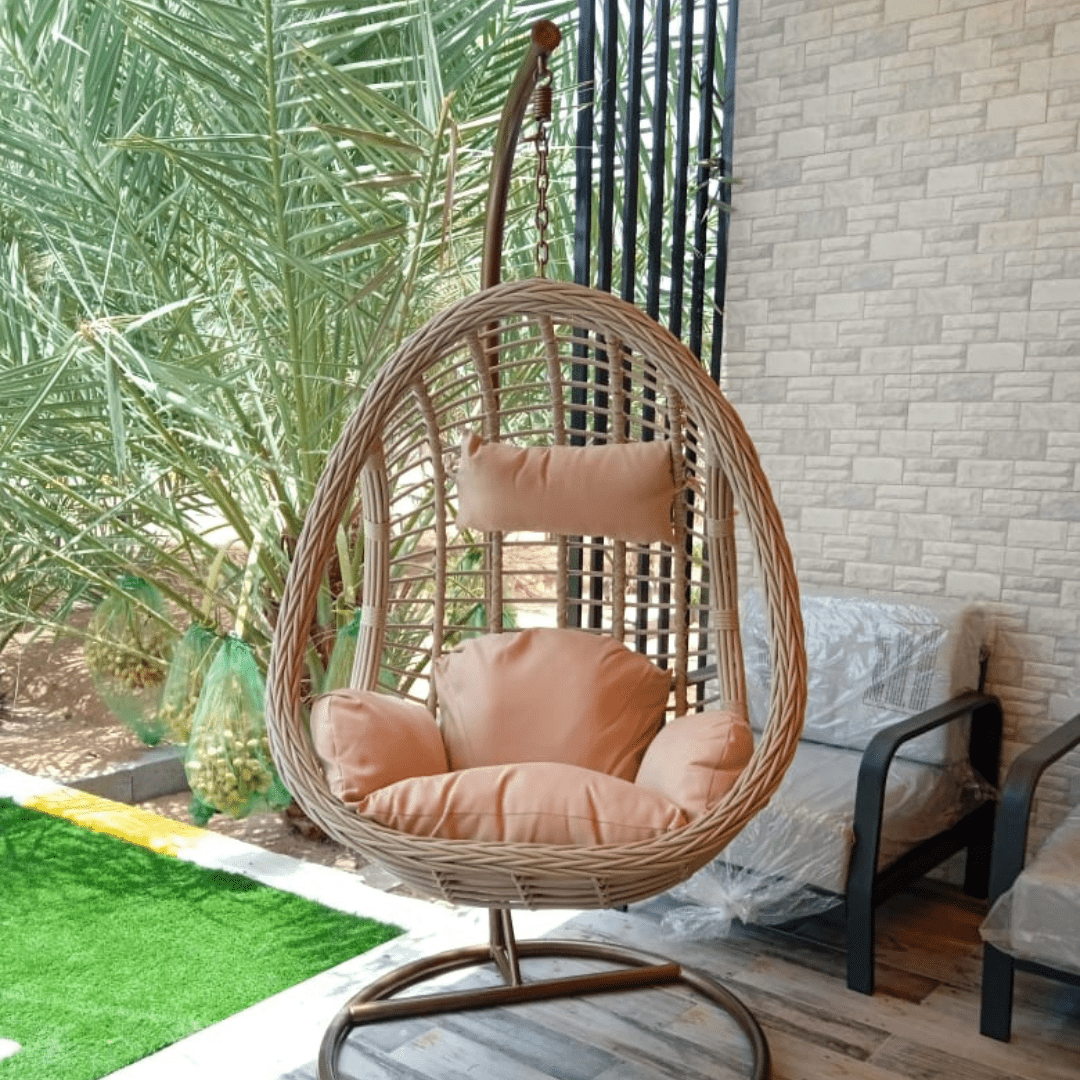 Casa Fiora Iron Frame PE Imitate Rattan Comfortable Swing Chair