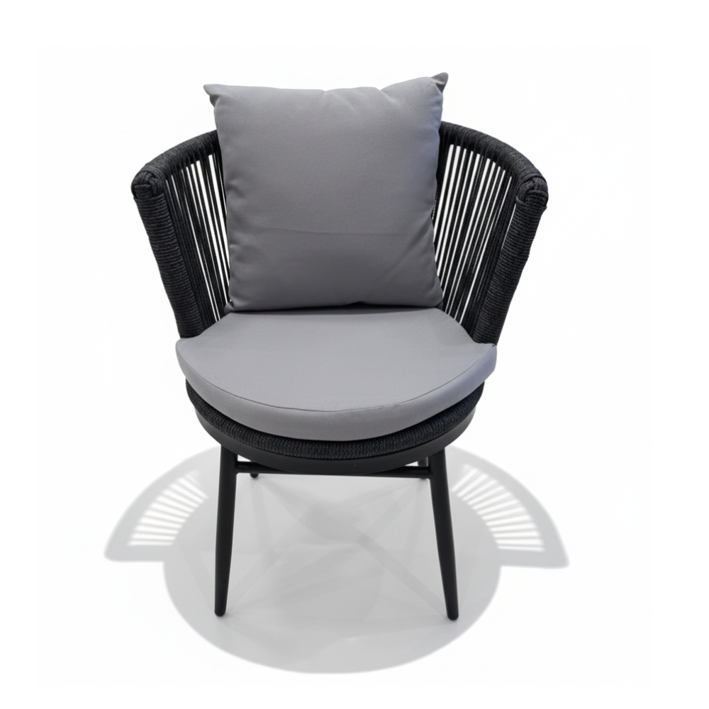 Outdoor Rope-Weave Lounge Chair – Modern, Comfortable, and Weather-Resistant