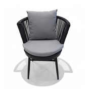 Outdoor Rope-Weave Lounge Chair – Modern, Comfortable, and Weather-Resistant