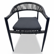 Modern Outdoor Rope Dining Chair – Aluminum Frame &amp; Weather-Resistant Cushion
