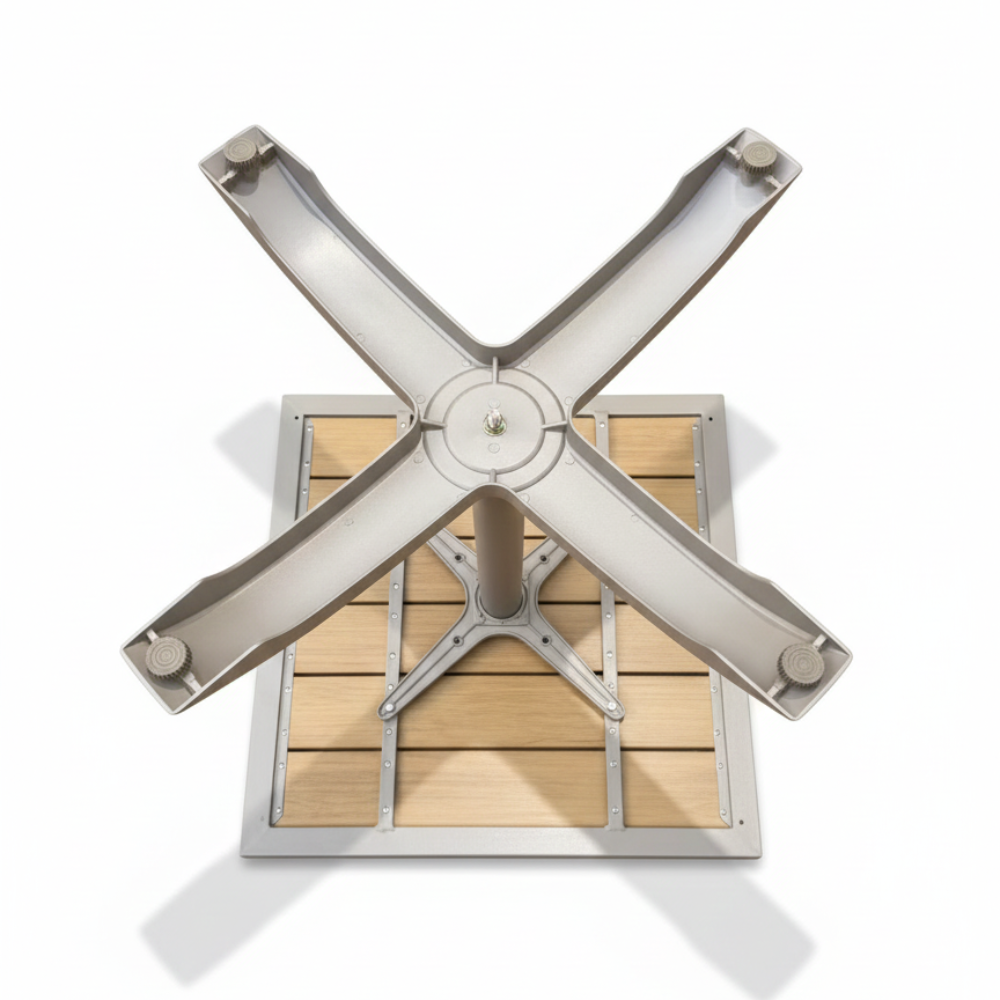 CasaFiora LuxeAlu WPC outdoor dining table featuring a modern design and durable materials for outdoor use.