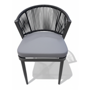 Modern Rope Outdoor Dining Chair – Aluminum Frame &amp; Weather-Resistant Cushion