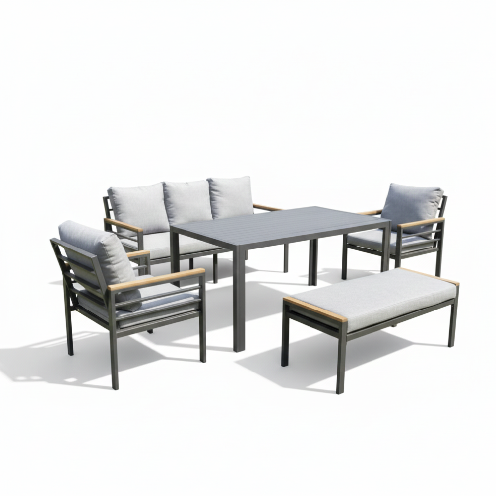 Durable Aluminum Outdoor Sofa with Waterproof Cushions