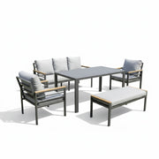 Durable aluminum outdoor sofa with waterproof cushions from The Outdoor Furniture Market, featuring a modern design and comfortable seating.