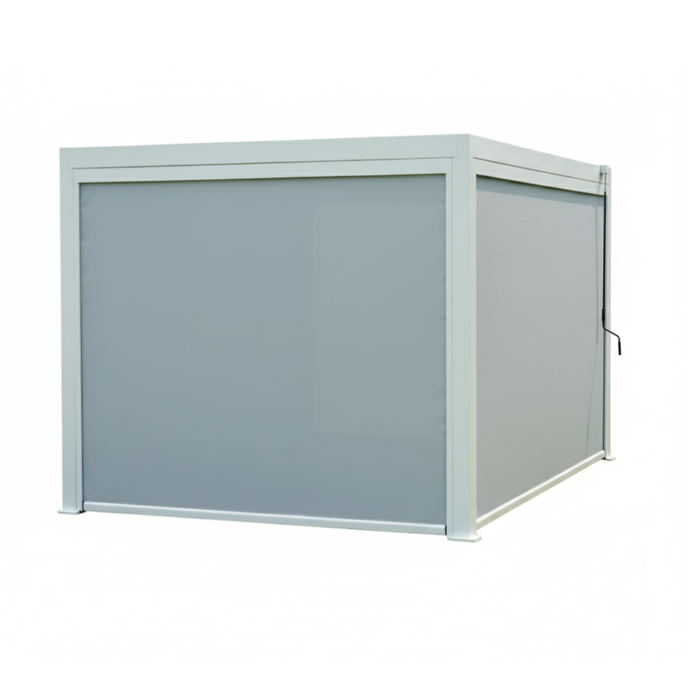 Luxury 3x4m Pergola with Wind-Resistant Roller Blinds-White