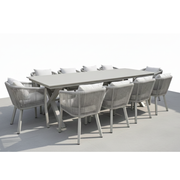 Modern 10-Person Aluminum Patio Dining Set with Comfort Cushions