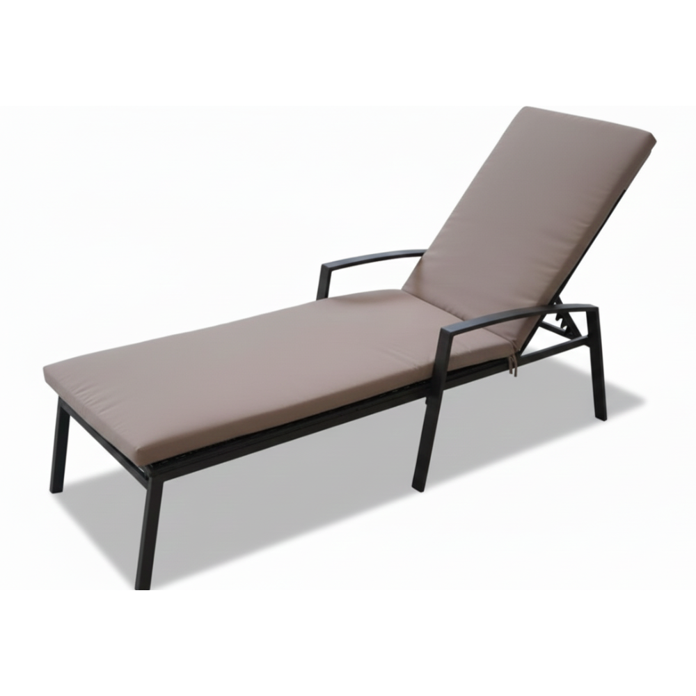 Premium Aluminum Outdoor Sunbed with Adjustable Backrest & Weather-Resistant Cushion