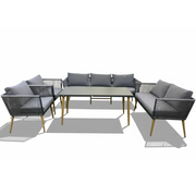 7 seater Casa Fiora rope design lounge set featuring stylish seating and durable outdoor materials.
