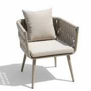 Premium Aluminum & Fabric Rope Garden Dining Chair – Khaki