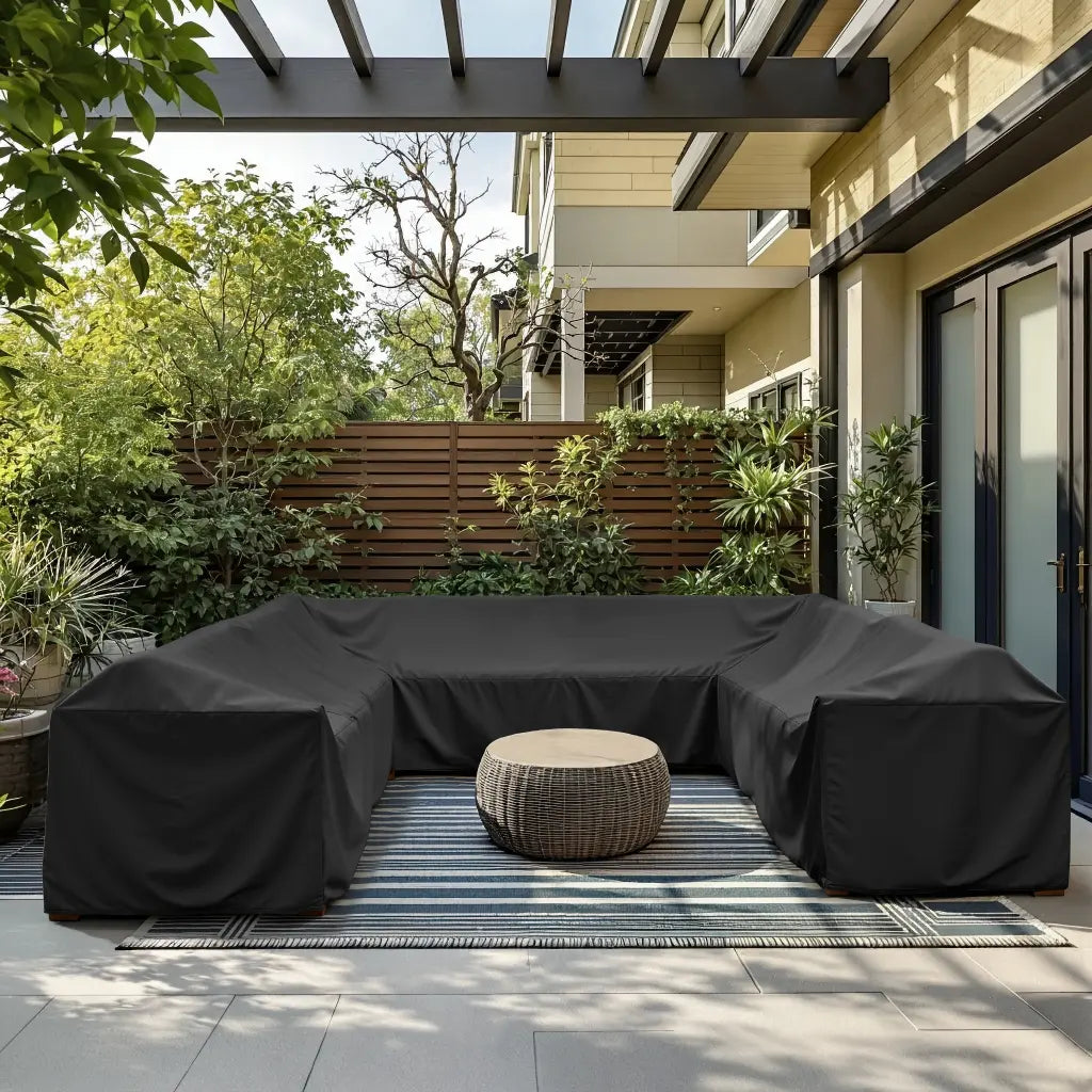 The Outdoor Furniture Market waterproof outdoor furniture cover for a sectional, UV-resistant and waterproof, measures 3.5m by 3.5m.