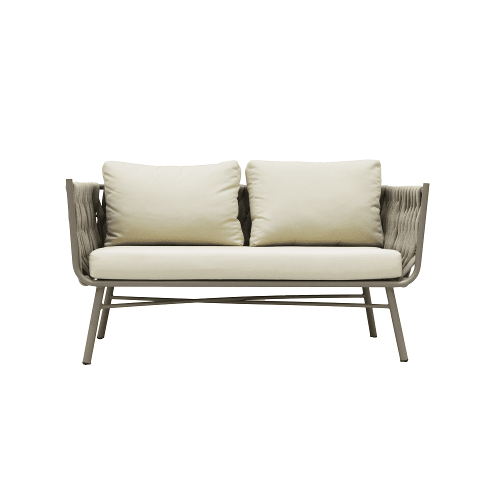 Weaving Rope Aluminum Outdoor Sofa Set - 2 Seater