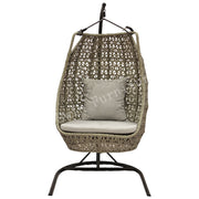 Casa Fiora Outdoor Comfortable Swing Chair Home Balcony Hanging Khaki Basket Wicker Chair Swing