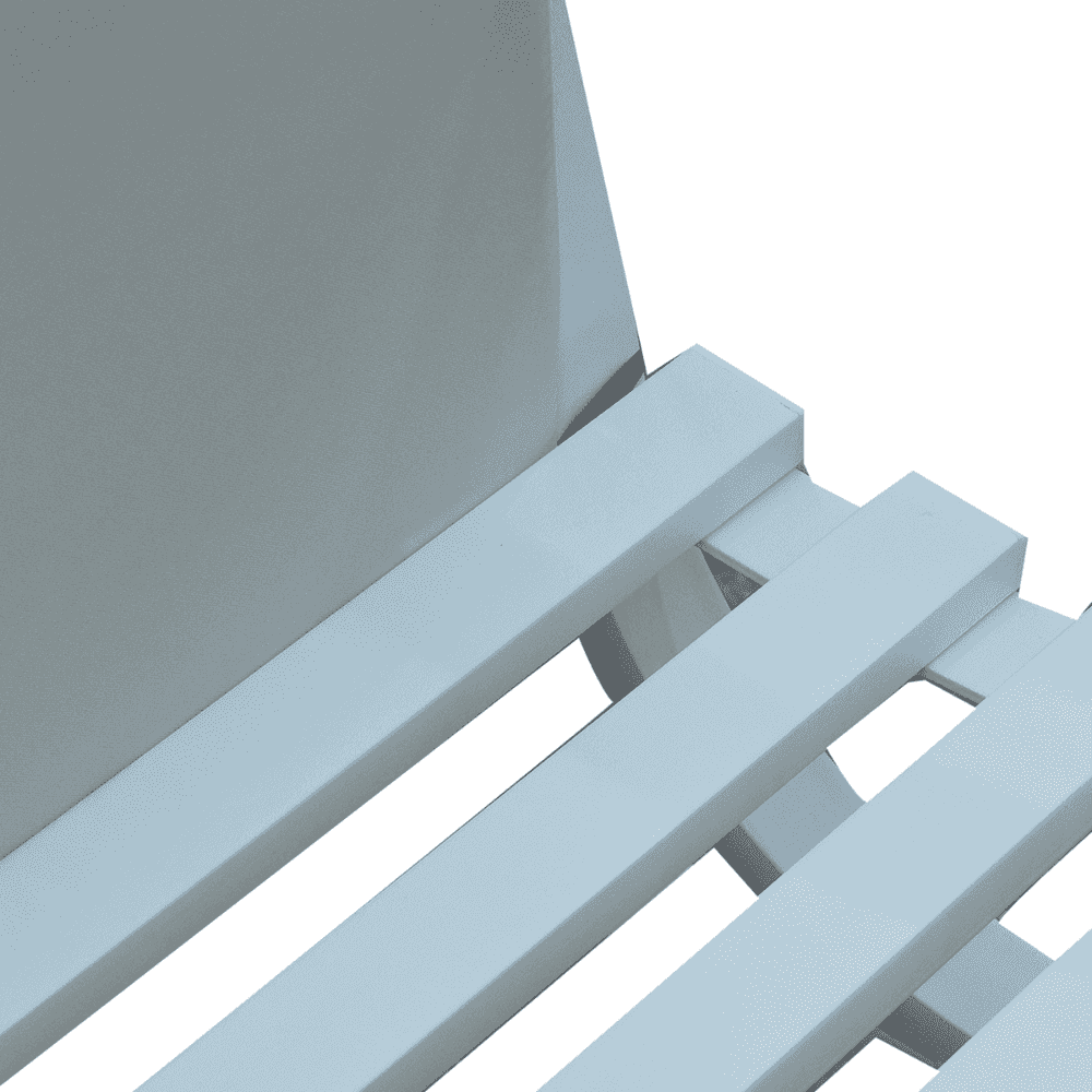 White steel bench by , featuring a sleek design and sturdy construction, ideal for outdoor seating.