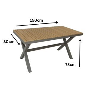 Aluminum Outdoor Dining Table for 6 People – Stylish &amp; Weather-Resistant