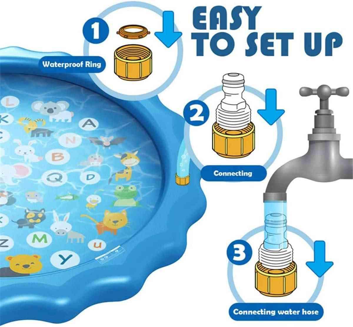 Zoo Splash Pad 100cm water sprinkler mat for kids, featuring colorful animal design and playful water spray for outdoor fun.