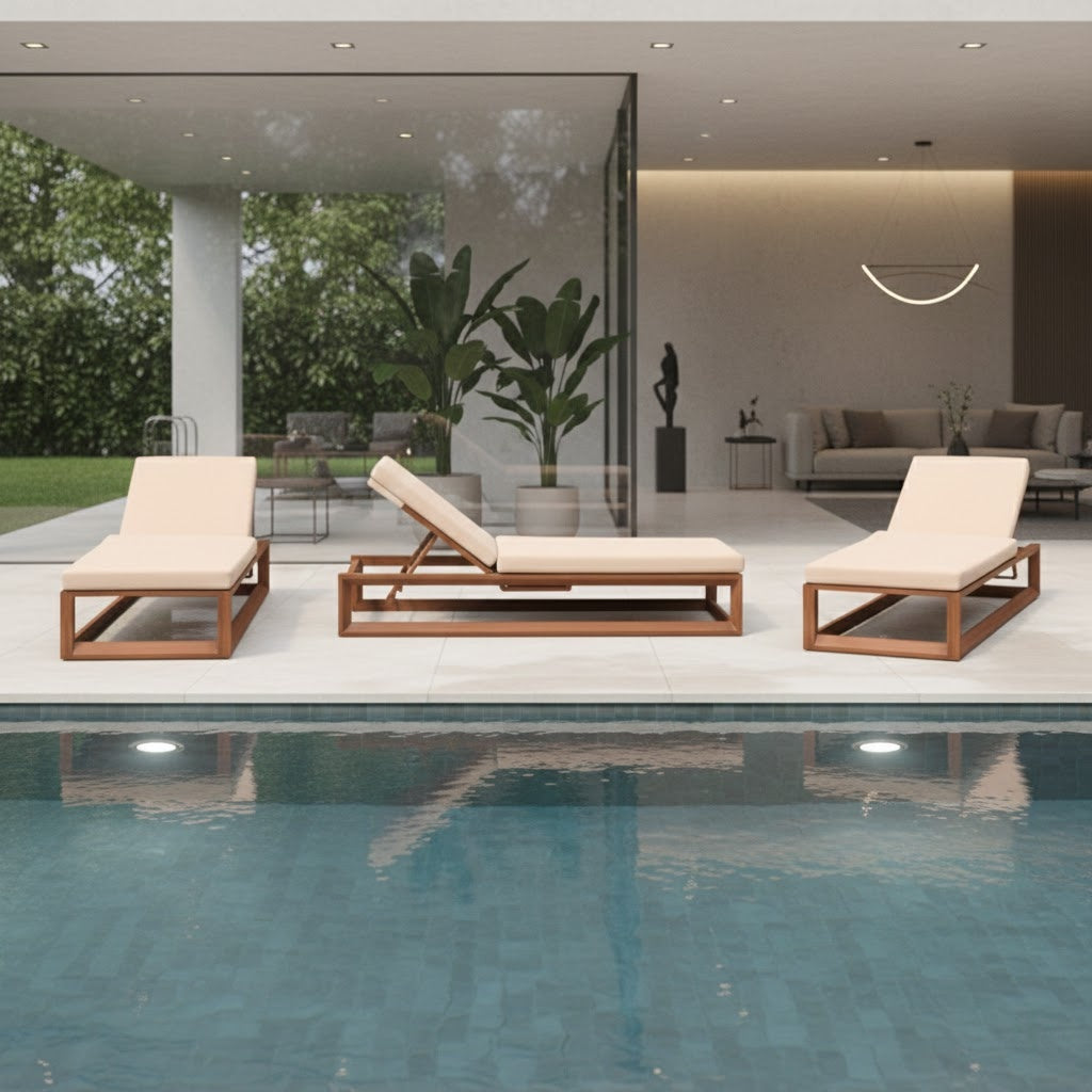 Aluminum Waterproof Sunbed – Adjustable Outdoor Lounger