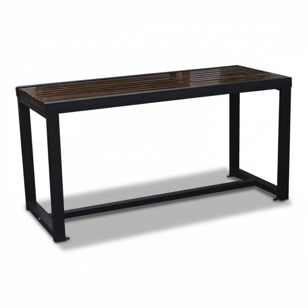 Outdoor picnic table set featuring wooden slats and a metal frame by Casa Fiora, perfect for outdoor dining.