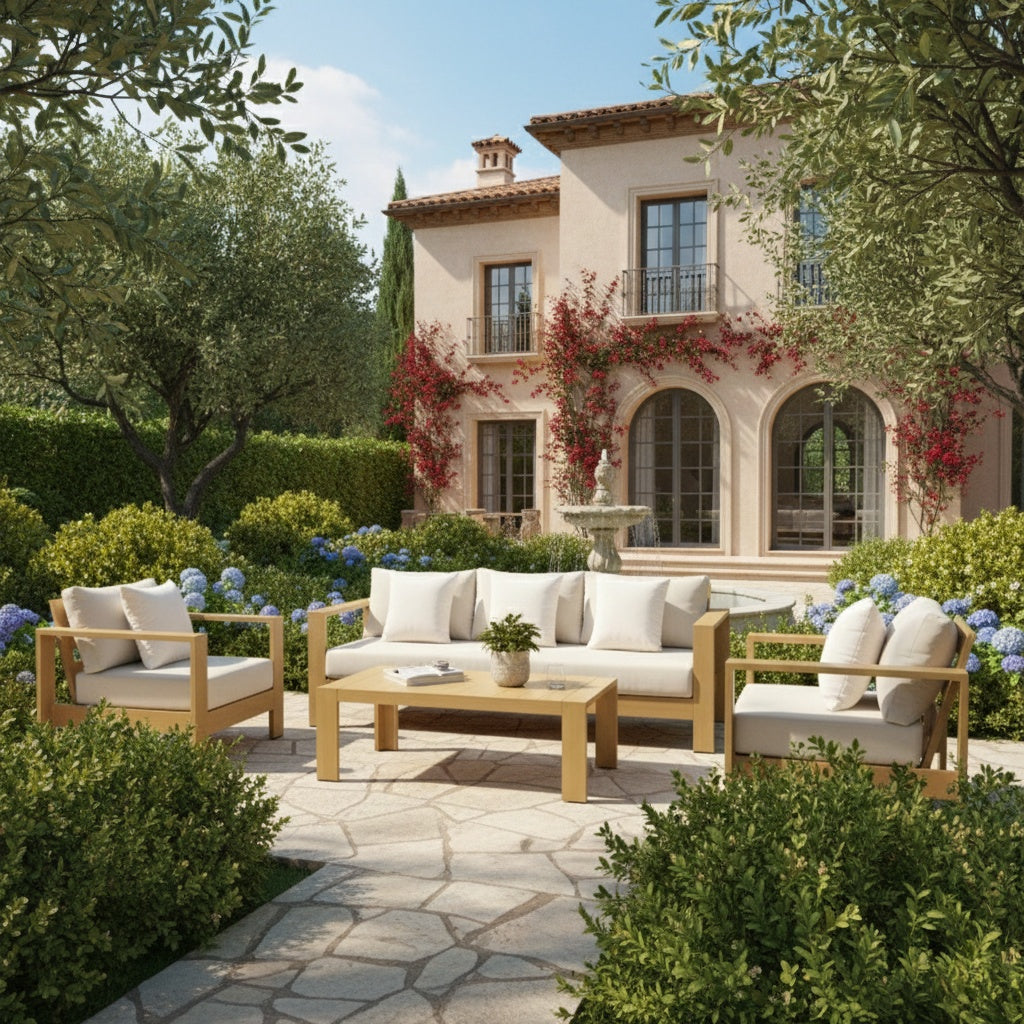 Outdoor Lounge Set with Coffee & Side Table