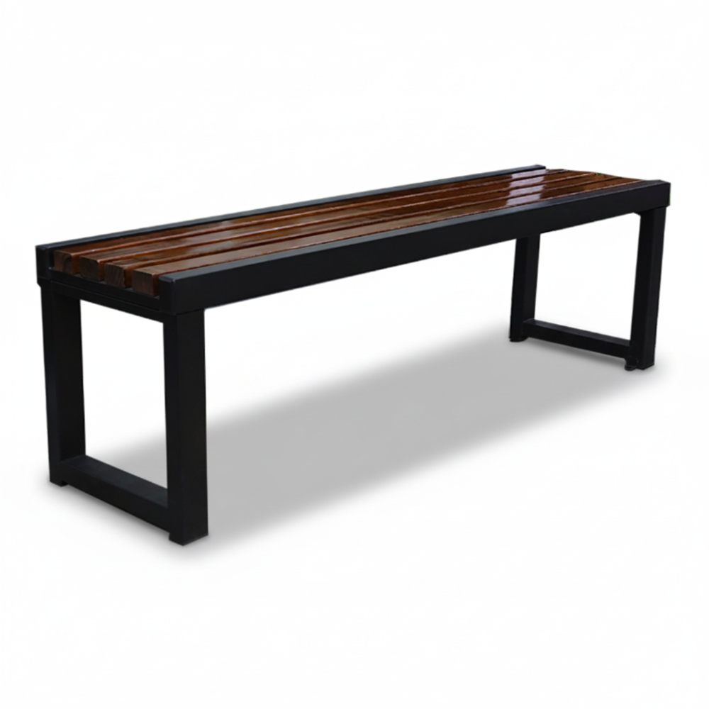 Outdoor picnic table set featuring wooden slats and a metal frame by Casa Fiora, perfect for outdoor gatherings.