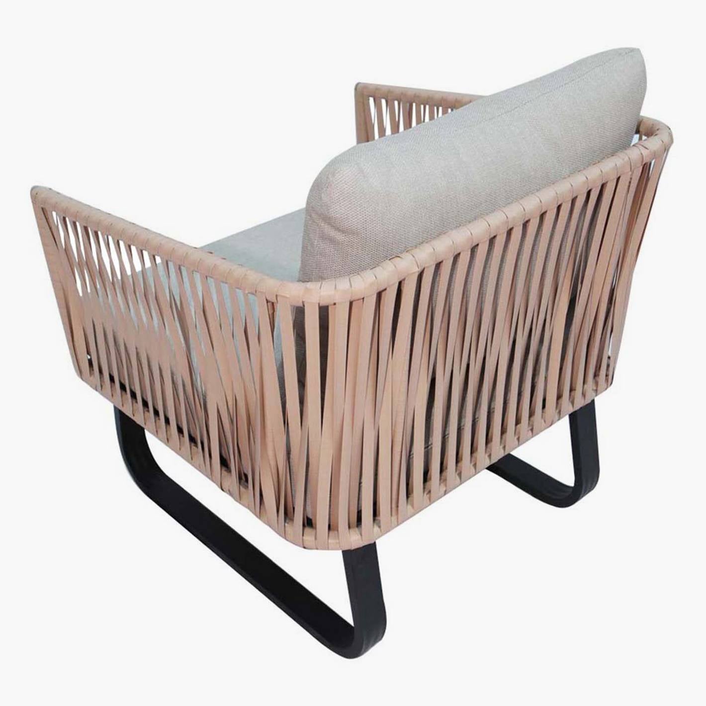 5-Seater Aluminium Woven Rope Outdoor Sofa Set with Coffee Table