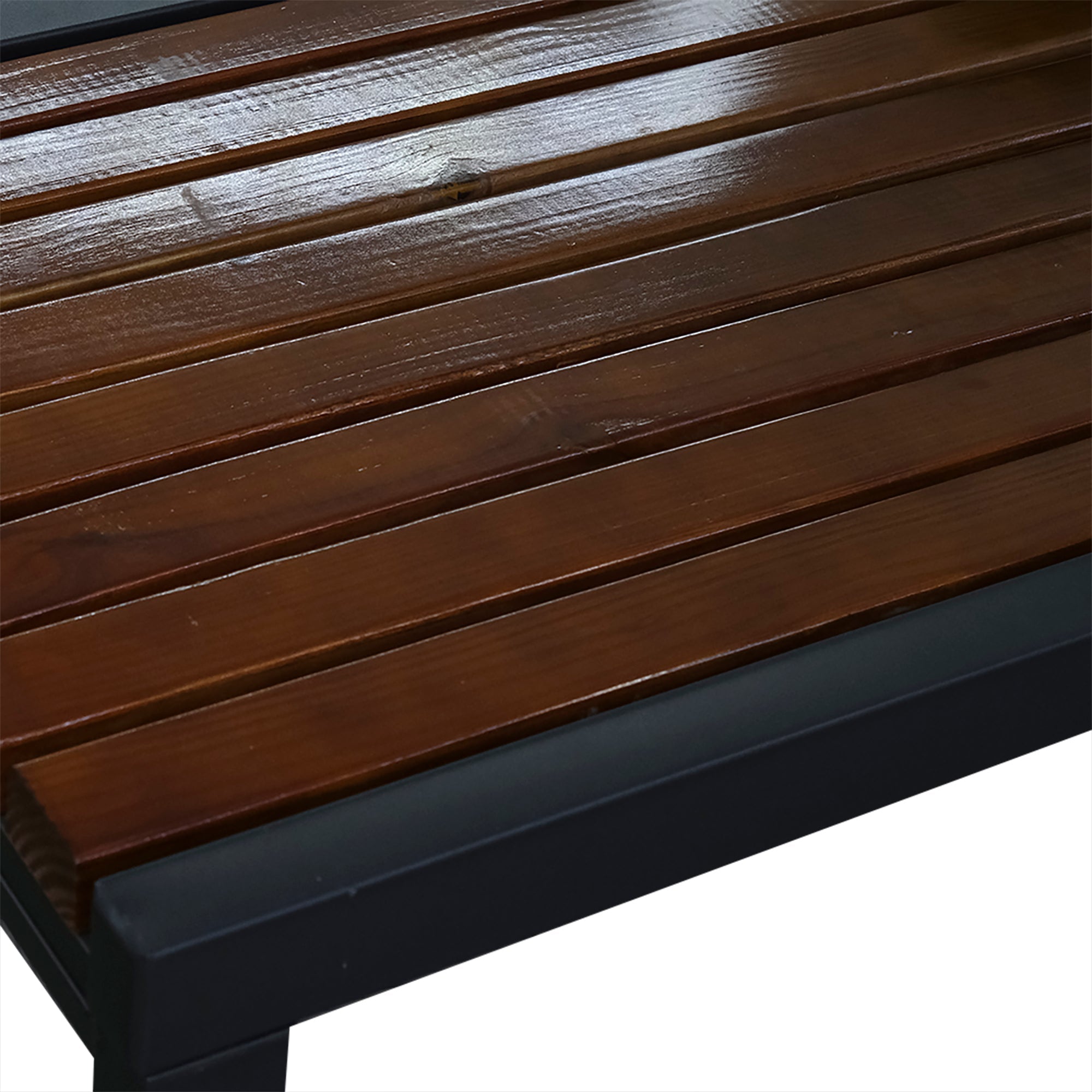 Outdoor picnic table set featuring wooden slats and a sturdy metal frame by Casa Fiora.