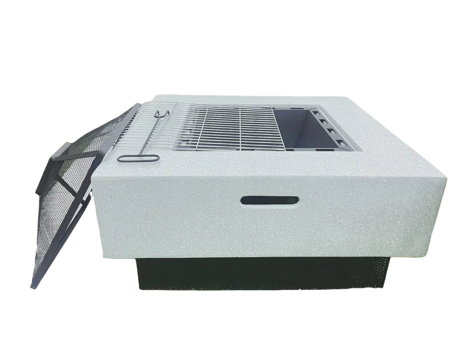 Portable Outdoor Fire Pit BBQ Grill Garden Stove Fireplace Square Shape