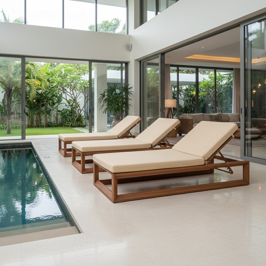 Aluminum Waterproof Sunbed – Adjustable Outdoor Lounger