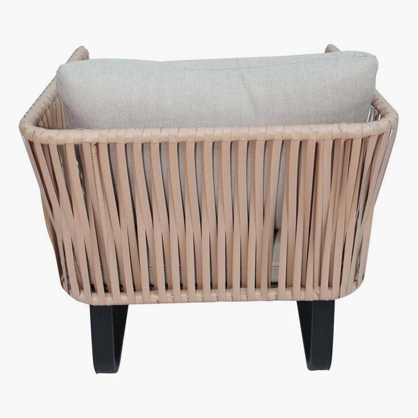 5-Seater Aluminium Woven Rope Outdoor Sofa Set with Coffee Table