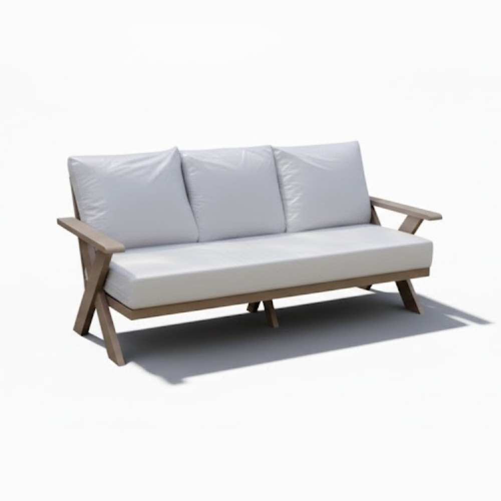 Casa Fiora 9-seater outdoor aluminum sofa set with plush cushions, ideal for patio or garden relaxation.
