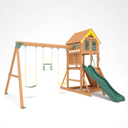 Kiddoro Sunny Sling Swing Set for kids, outdoor playset with bright yellow sling swings and sturdy frame for outdoor fun.