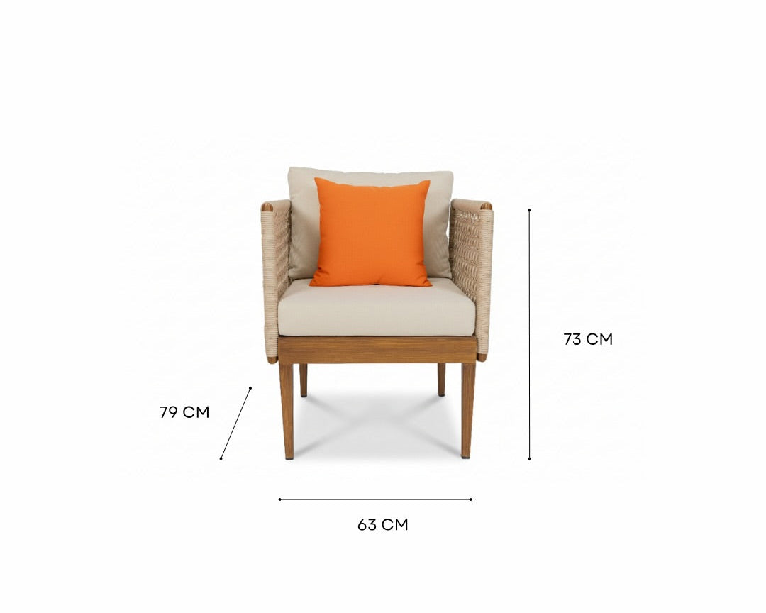 6-Seater Aluminium Handwoven Rope Outdoor Sofa Set with Table