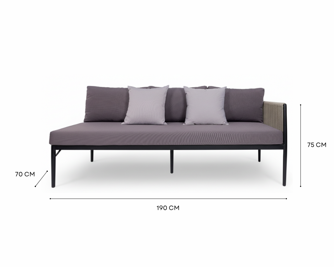10-Seater Aluminium Rope Outdoor Lounge Sofa Set | Gray