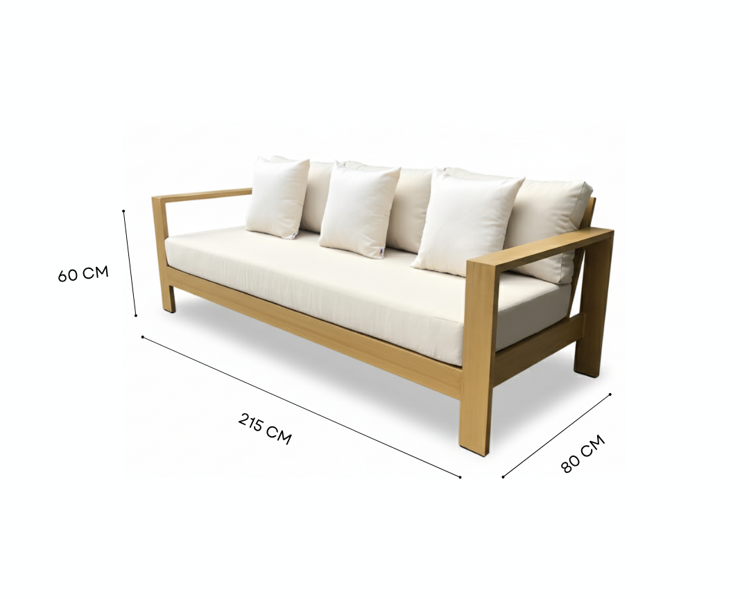 5-Seater Outdoor Sofa Set with Coffee Table & Side Table | Aluminium Frame